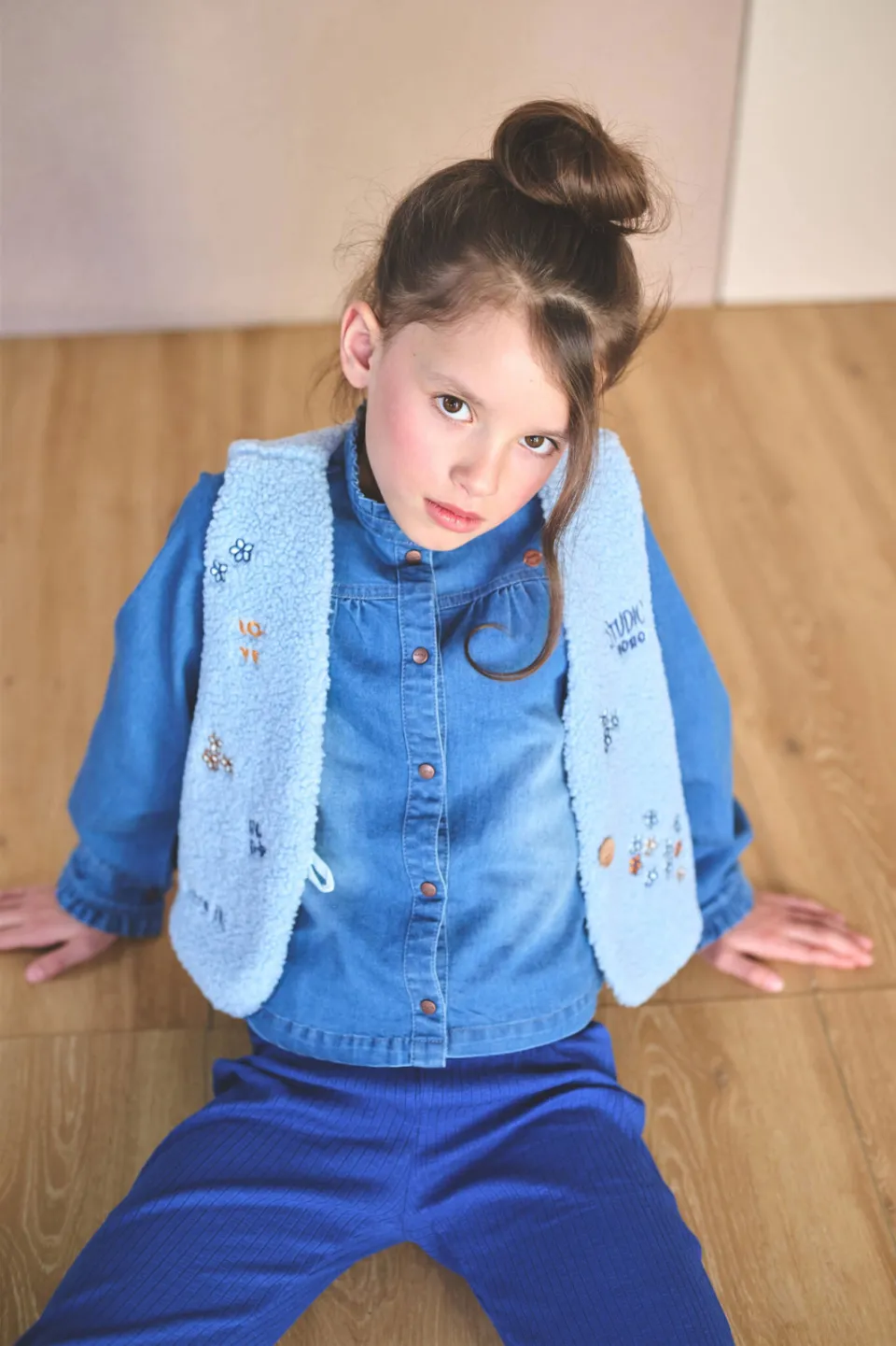 Nono teddy gilet met print - lichtblauw, foto 4