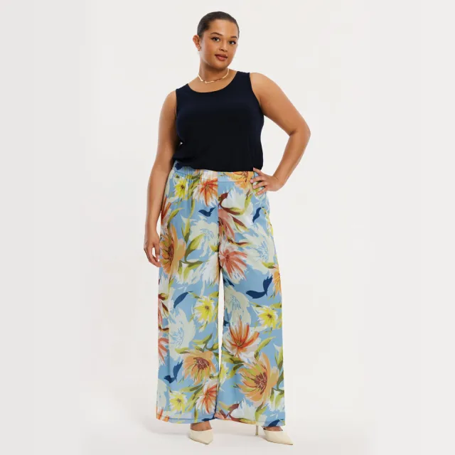 Yoek Breeze wijde broek bloemenprint Multi