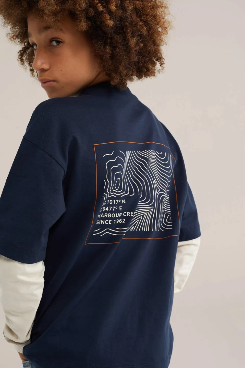 WE Fashion longsleeve met backprint donkerblauw donkerblauw/grijs melange, foto 4