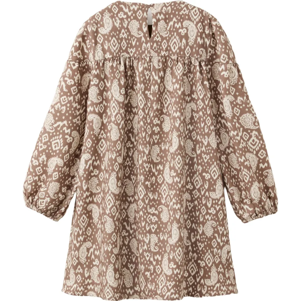Mango korte bohemian jurk met paisley bruin, foto 2
