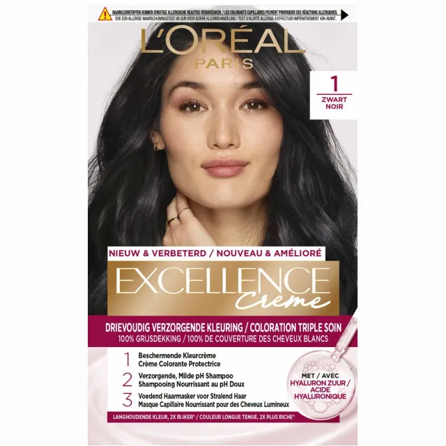 L'oréal Paris Excellence crème haarkleuring 1 zwart, foto 2