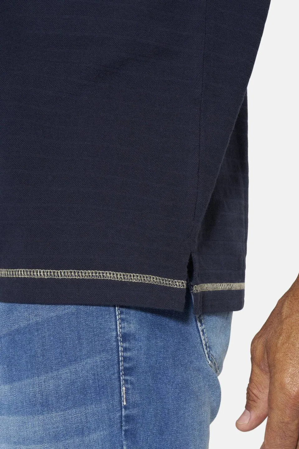 Jan Vanderstorm +FIT Collectie regular polo Plus Size JONATAR donkerblauw, foto 4