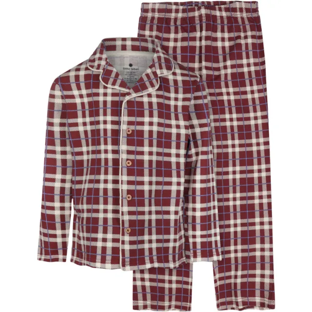 Little Label geruite pyjama donkerrood, foto 2