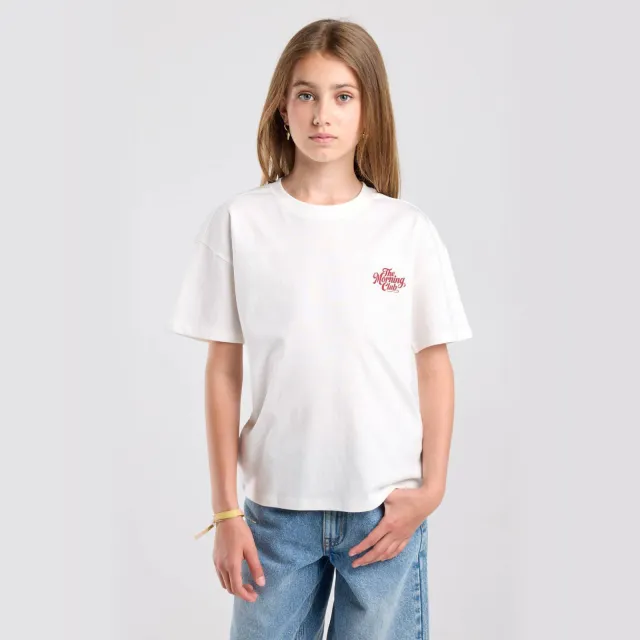 America Today t-shirt met backprint wit Wit/rood