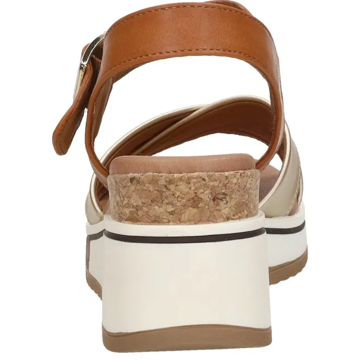Sub55 sandalen hak cognac, foto 4