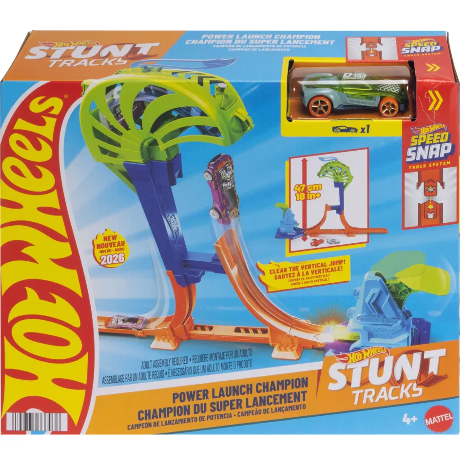 Hot Wheels Stunt Tracks Power Launch Champion auto-speelset, foto 2