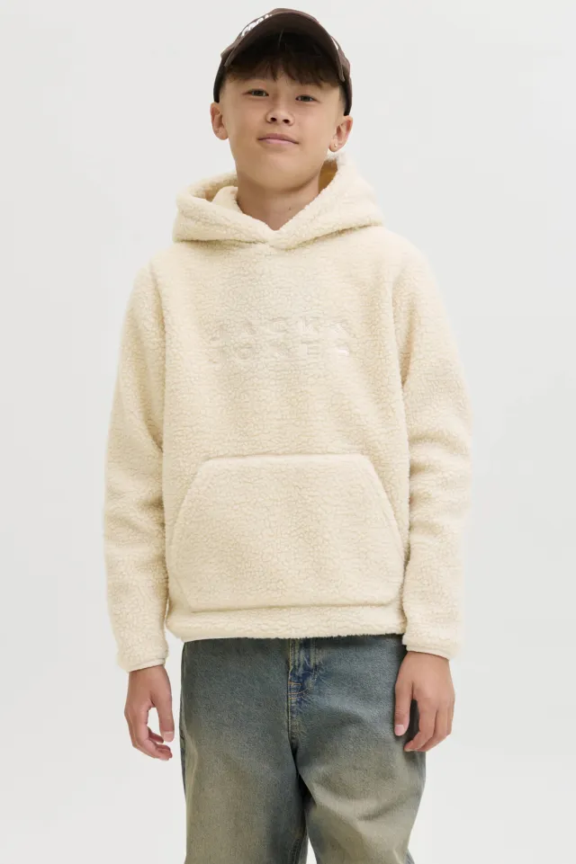 Jack & Jones JUNIOR teddy hoodie beige