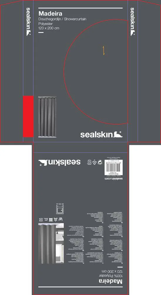 Sealskin Madeira douchegordijn 120x200 cm grijs, foto 2