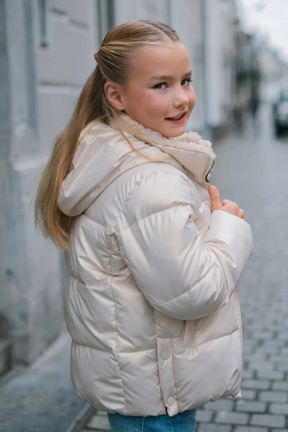 Like Flo Aelin gewatteerde jas beige, foto 8