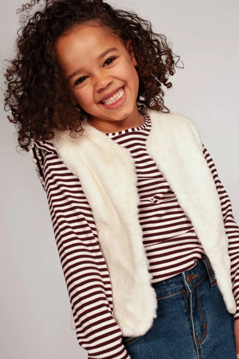 Jubel gestreepte longsleeve met ruches donkerrood/wit, foto 8