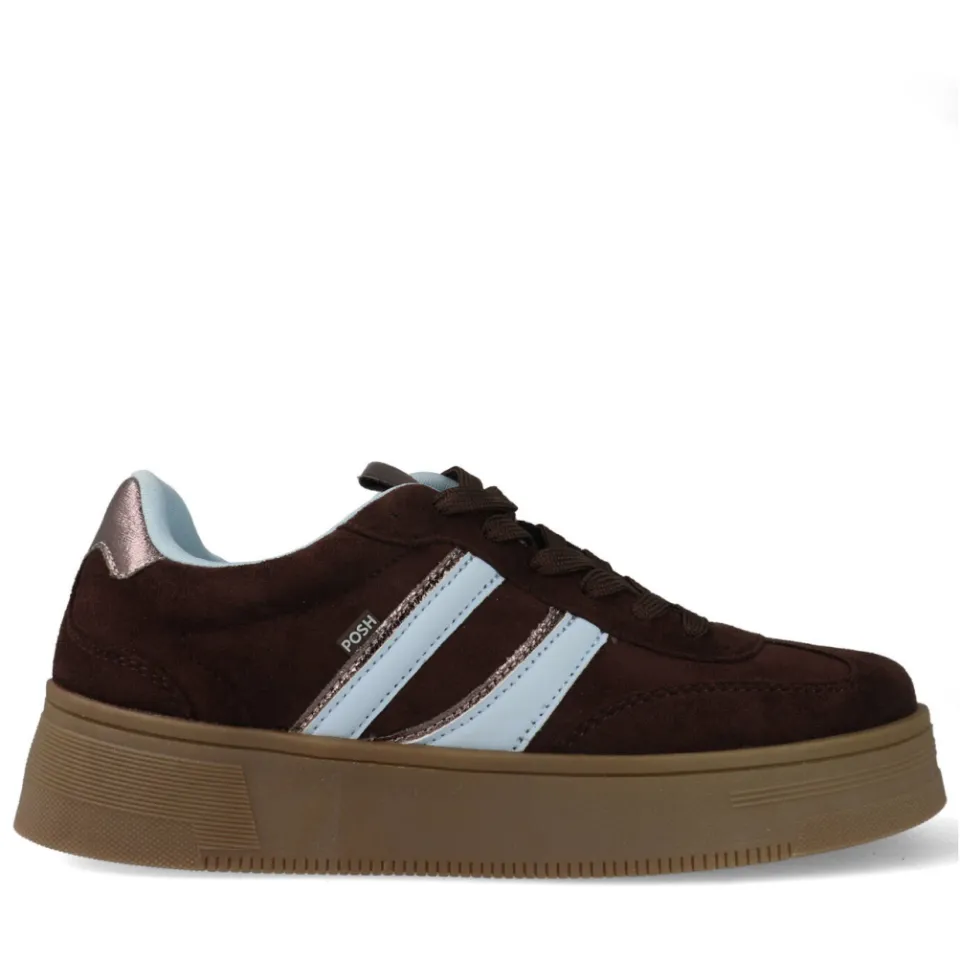 POSH by Poelman Lilly sneakers - bruin/lichtblauw, foto 2