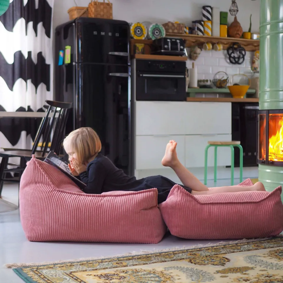 Wigiwama Roze Mousse Vierkante Ottoman, foto 3