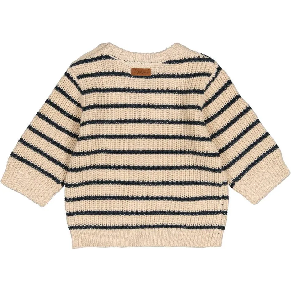 Feetje gebreide trui Winter Denims ecru/donkerblauw