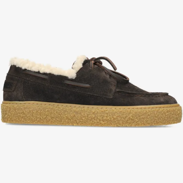 Shabbies Amsterdam Chewy Moccasin veterschoen donkerbruin