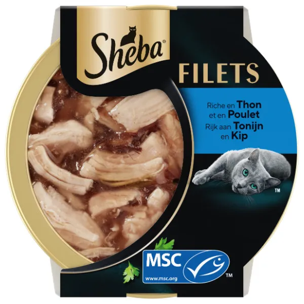 Sheba Filets kattenvoer tonijn & kip in saus