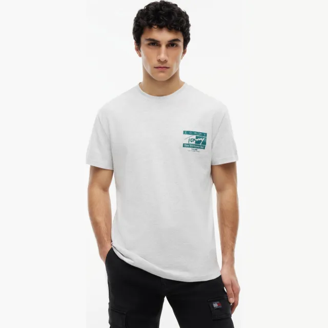 Tommy Jeans regular fit T-shirt met backprint - grijs, foto 5