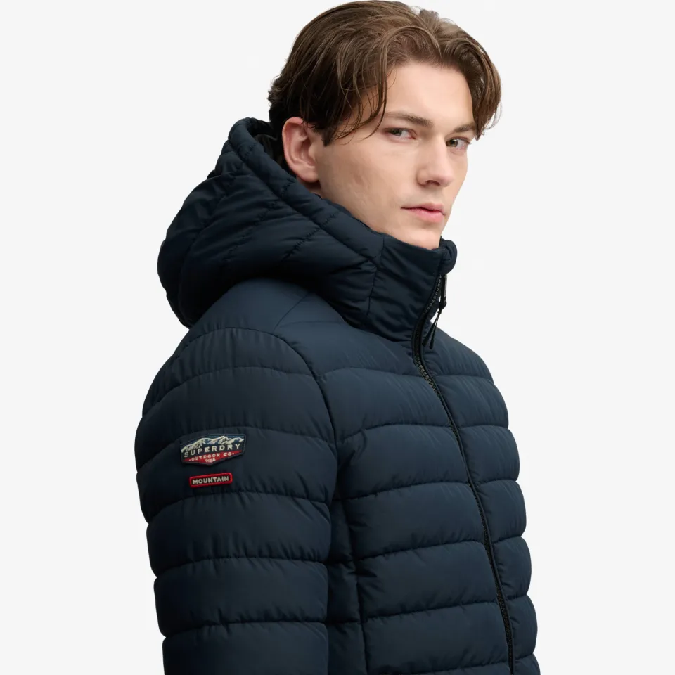 Superdry Hooded Fuji Midweight Padded jas donkerblauw navy blazer, foto 6