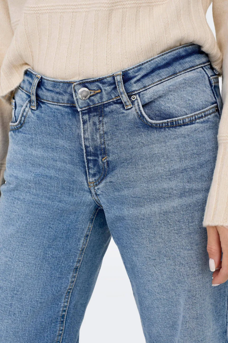 Only low waist wide leg jeans ONLJUICY light blue denim, foto 5