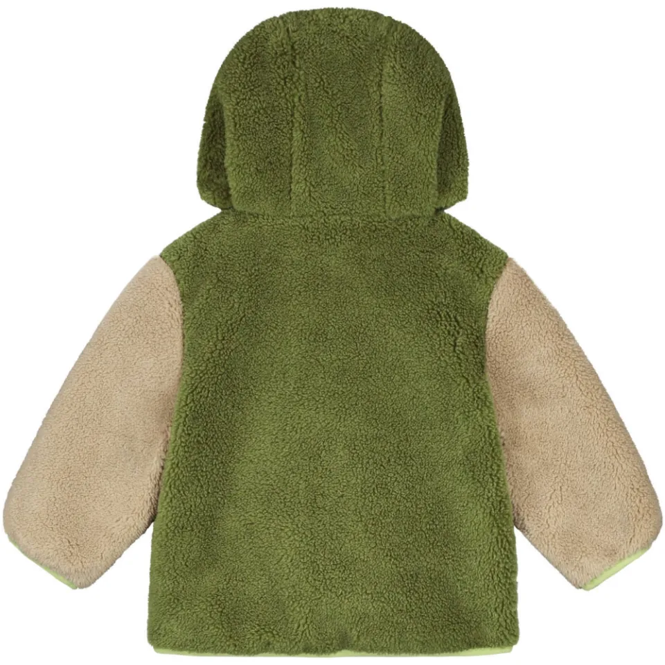 Babyface teddy reversible jas groen antraciet, foto 3