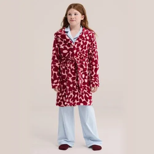 WE Fashion gebloemde badjas - roze/rood, foto 3
