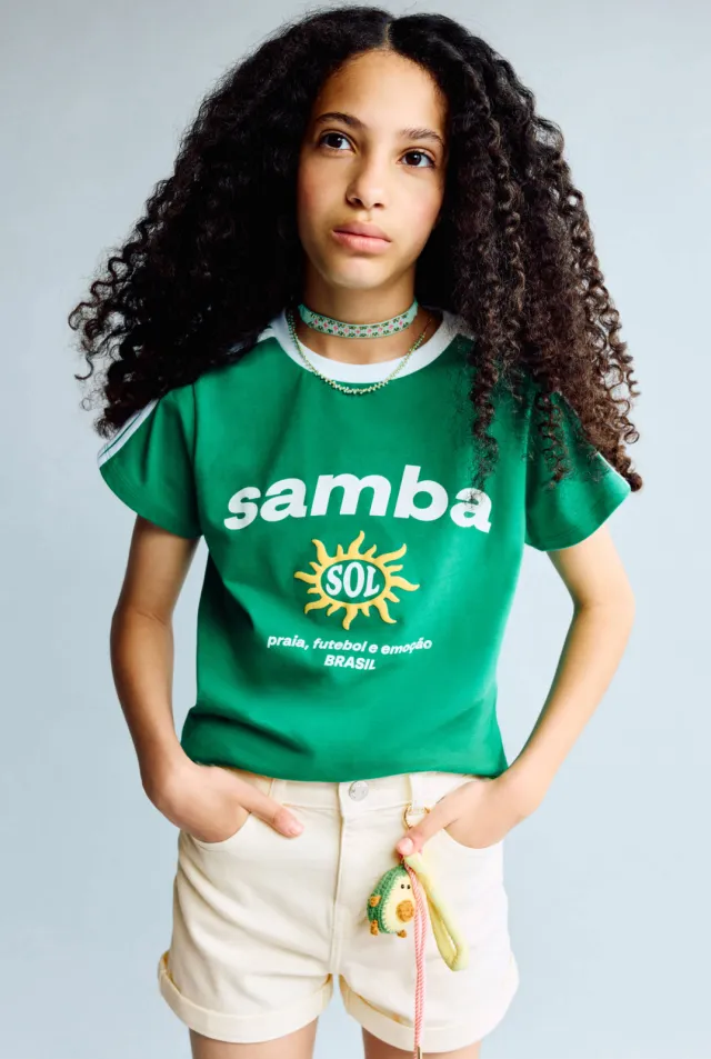 Mango Kids denimshort lichtgeel