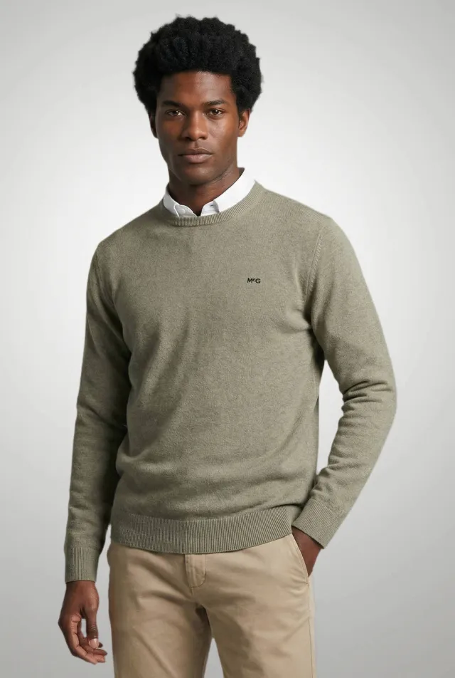 McGregor regular fit gebreide trui met kasjmier - groen Light Olive