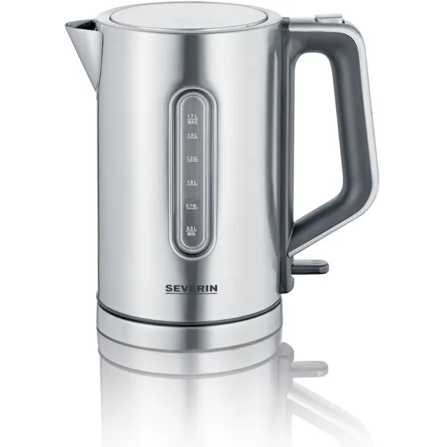 Severin WK3402 waterkoker rvs rvs geborsteld / zwart