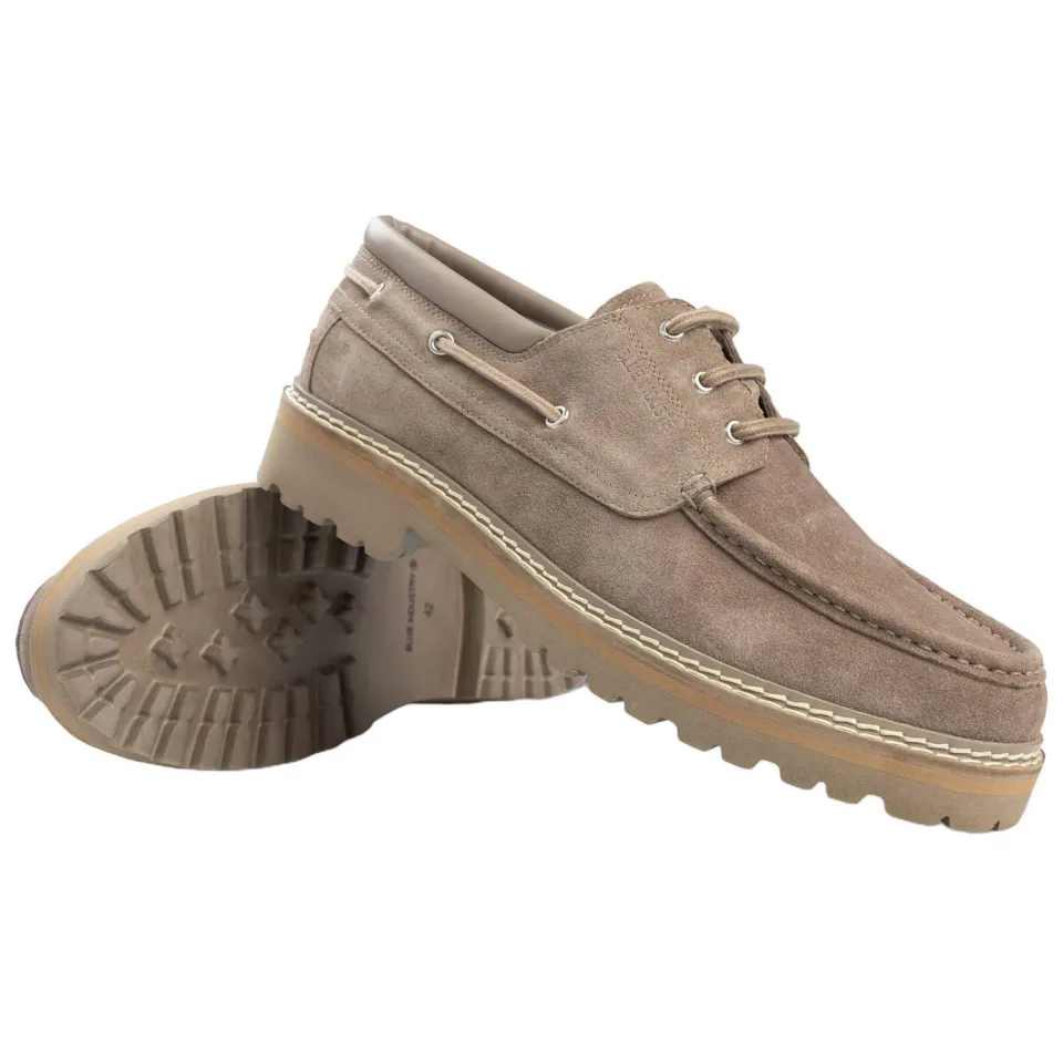 Blue Industry Moc suède bootschoenen met profielzool - taupe, foto 3