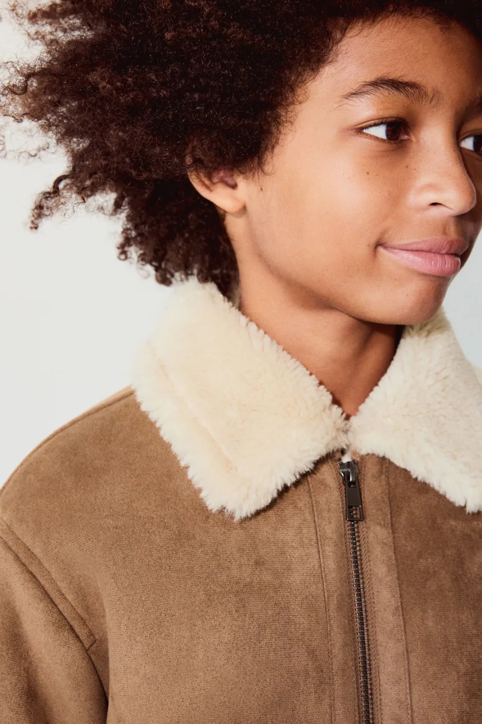 Mango Kids lammy jas bruin, foto 6