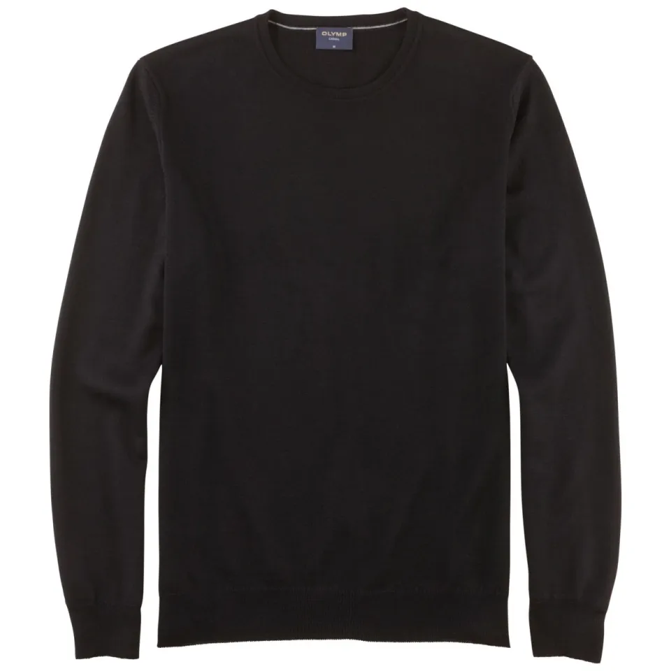 Sweaters Olymp Trui O-Hals Wol Zwart, foto 2