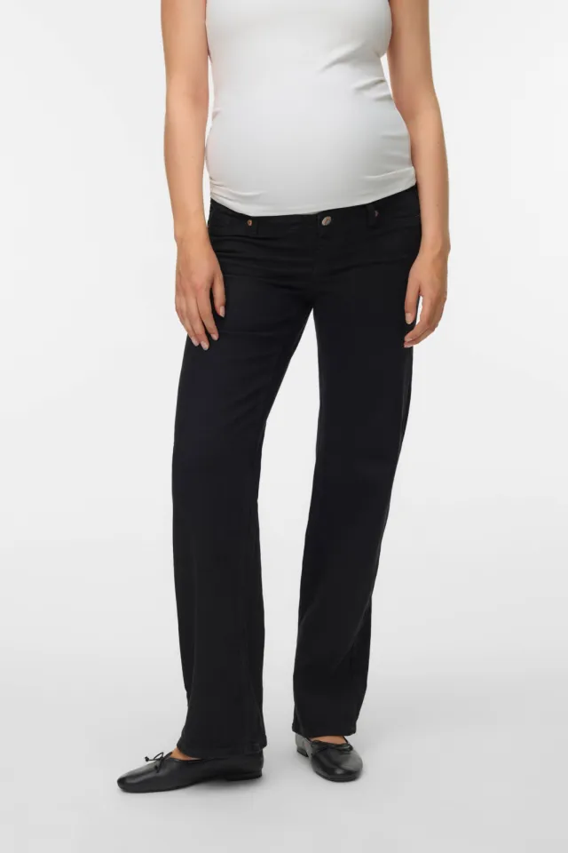 Vero Moda MATERNITY VMMTESSA low waist zwangerschaps wide leg jeans - zwart, foto 3