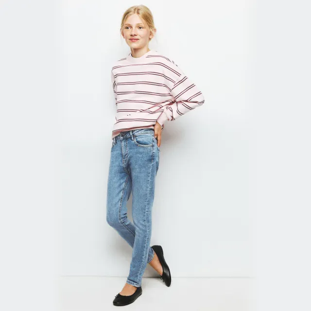 Mango Kids slim fit jeans met studs - lichtblauw Light blue denim