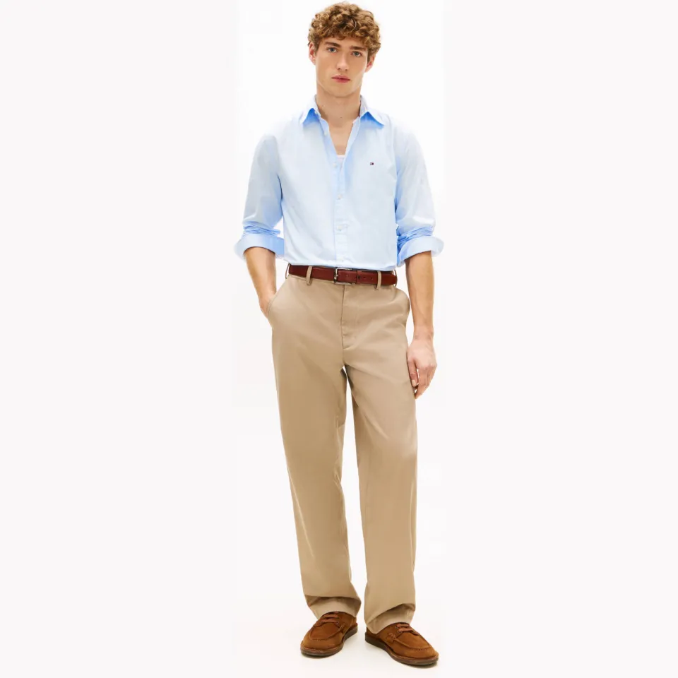 Tommy Hilfiger regular overhemd CORE FLEX POPLIN lichtblauw