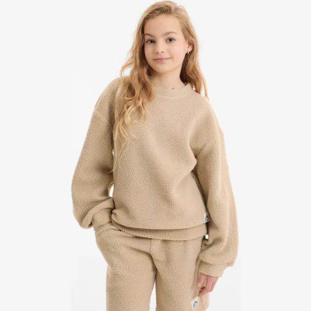Anytime teddy fleece trui beige
