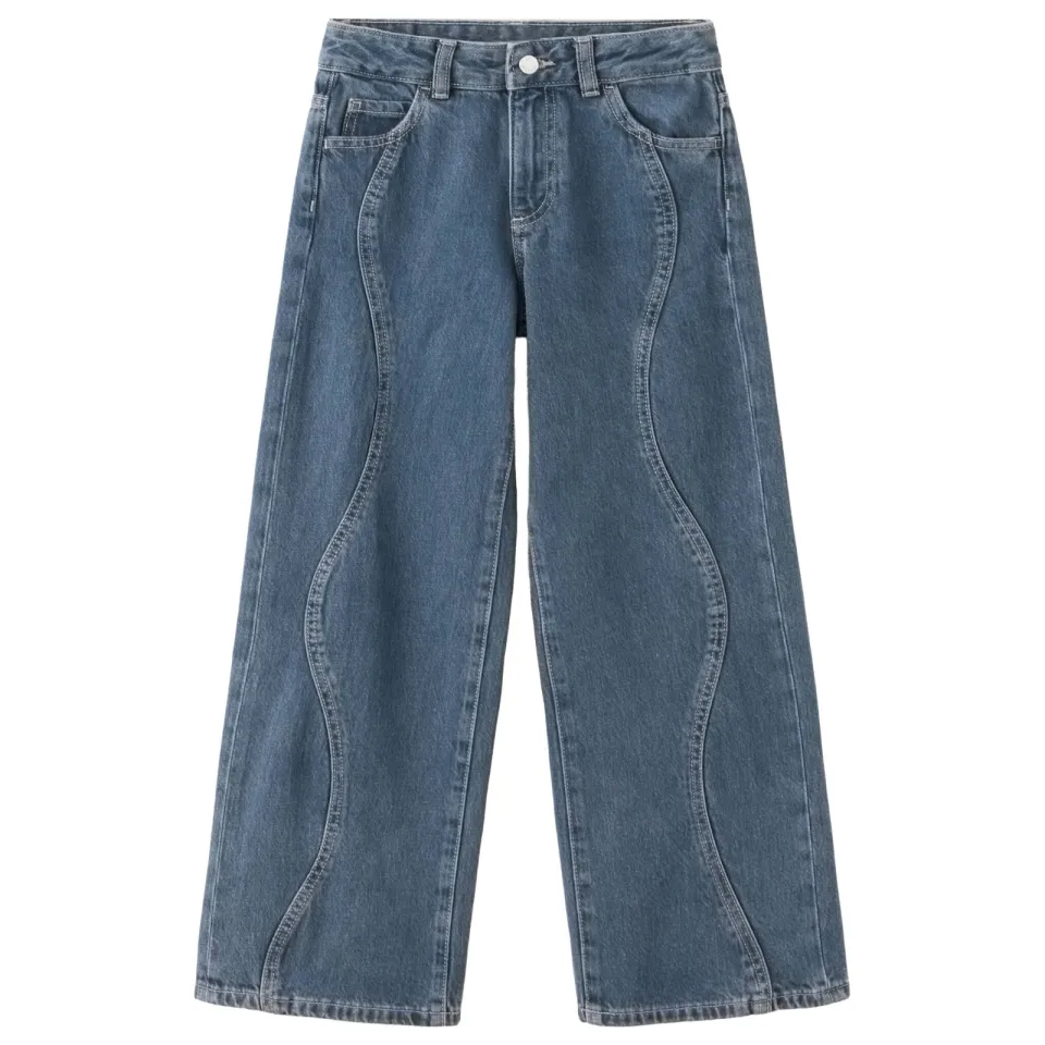 Mango Kids wide leg jeans - changeant blauw, foto 2