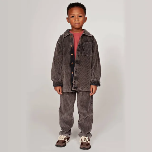 Sturdy corduroy overshirt Mountain top antraciet