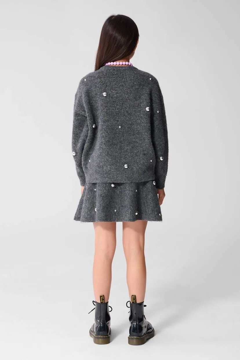 Shoeby gebreide trui met studs en wol - grijs, foto 5