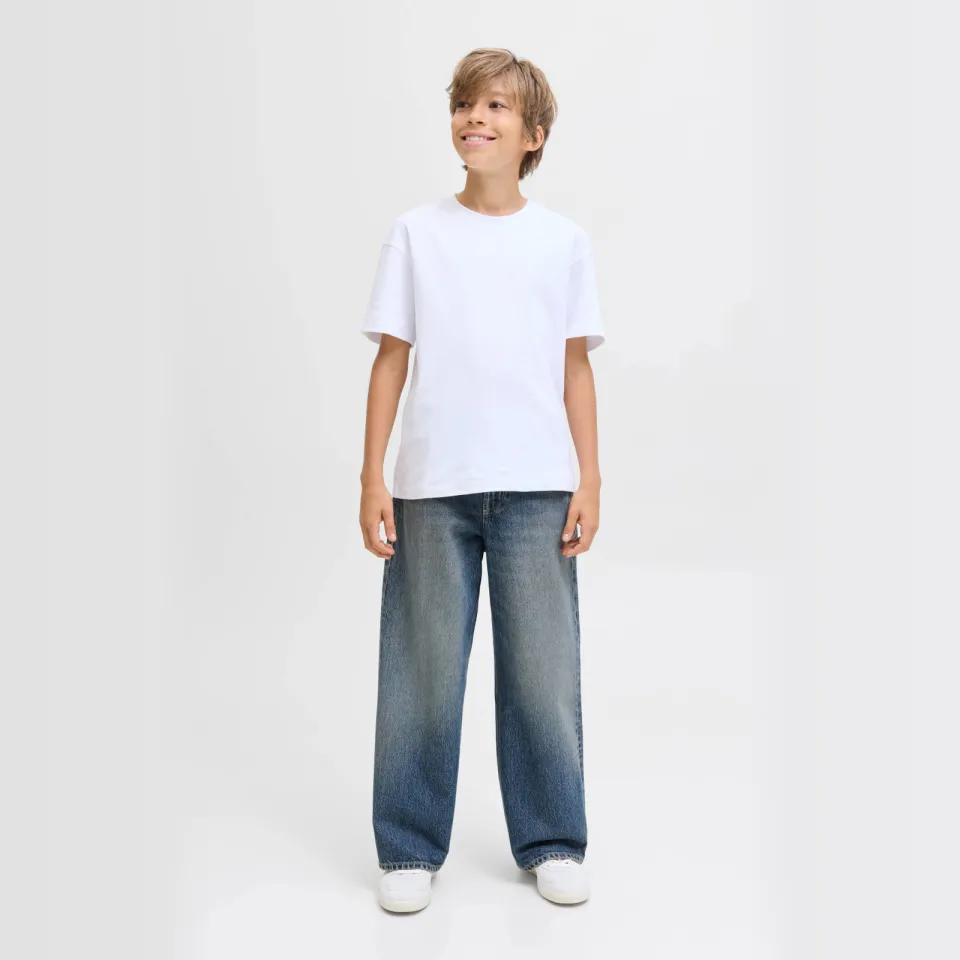Jack & Jones JUNIOR high waist wide leg jeans medium blue denim