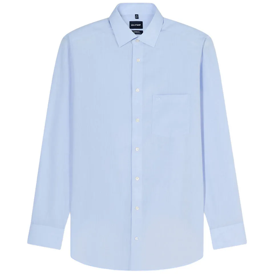 Olymp zakelijk overhemd chambray Luxor lichtblauw