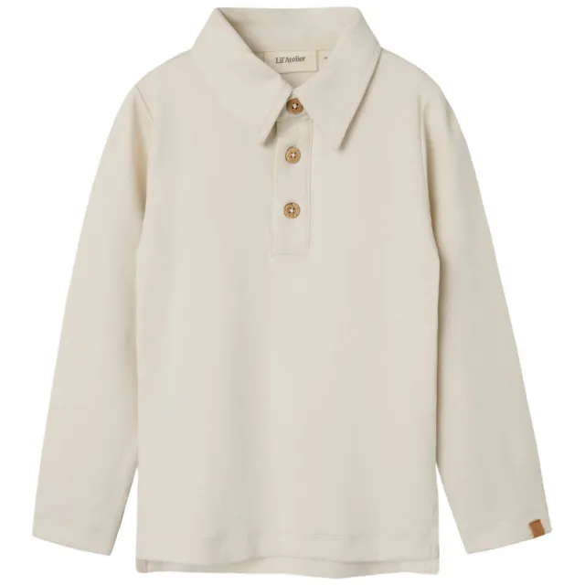 Lil' Atelier MINI slim fit polo - ecru