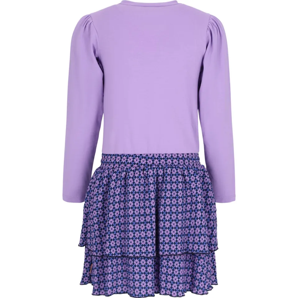 B.Nosy midi jurk met print paars lila, foto 4