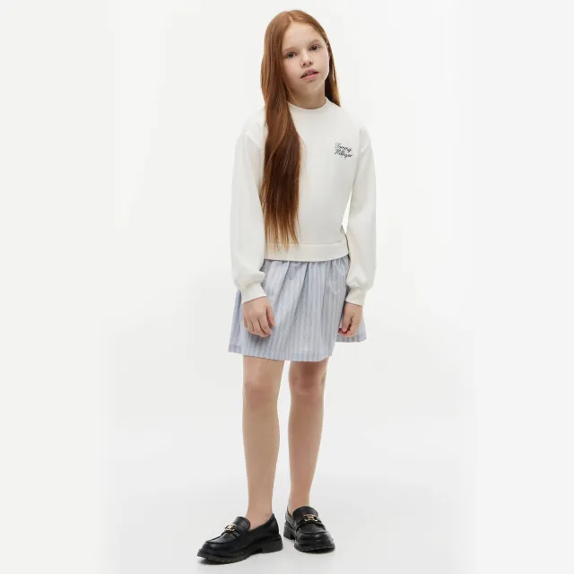 Tommy Hilfiger gestreepte korte jurk lichtblauw Lichtblauw/wit