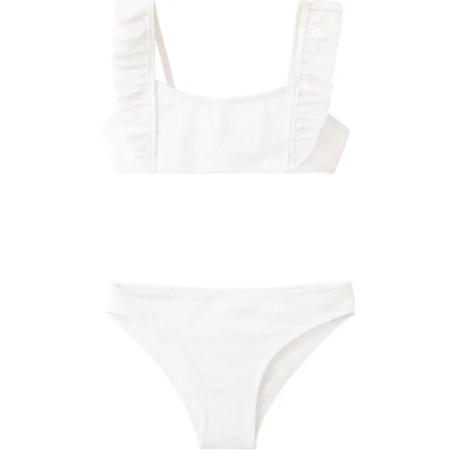 Mango Kids crop bikini met ruches wit