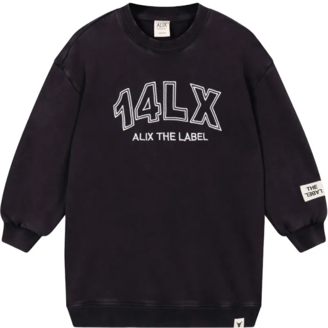 Alix The Label mini midi sweatjurk antraciet