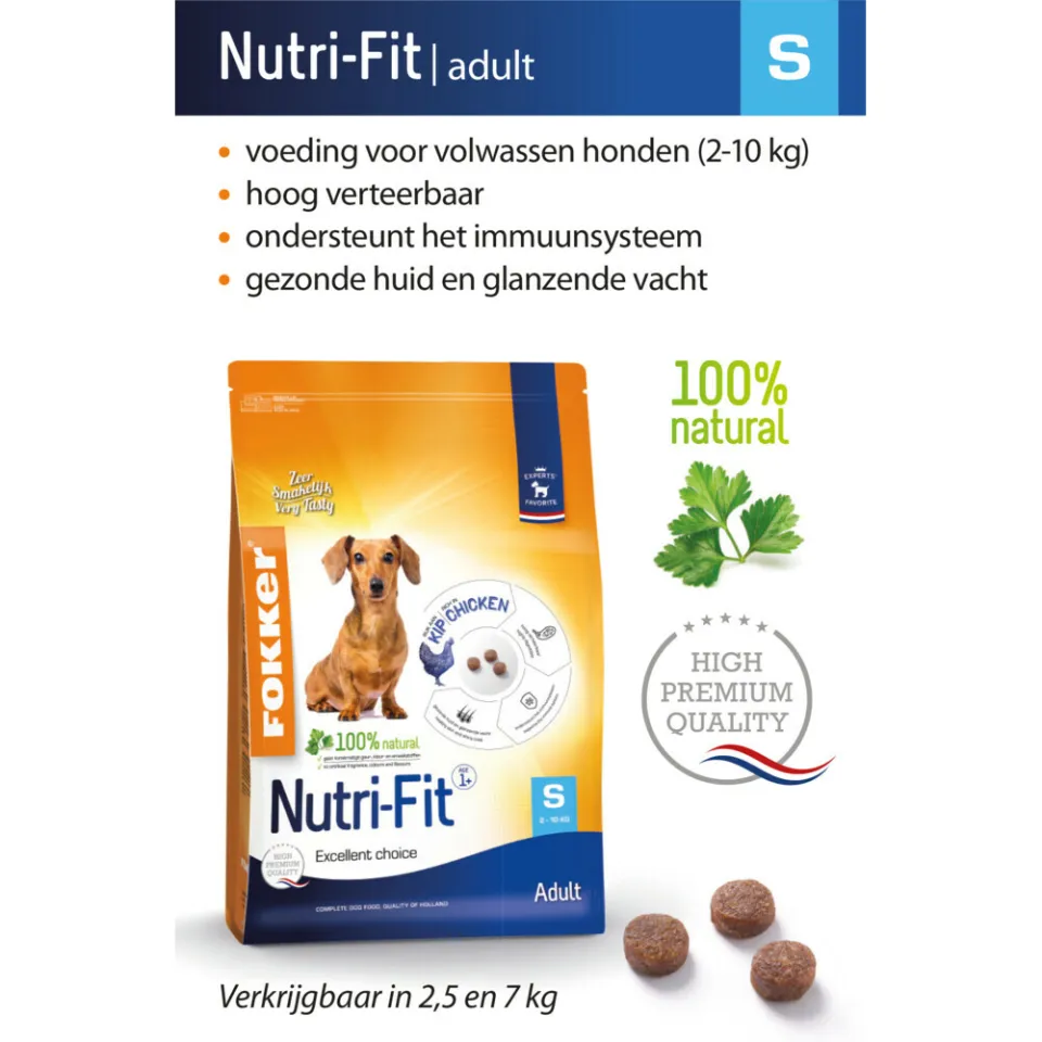 Fokker Nutri-Fit S hondenvoer 7 kg, foto 2