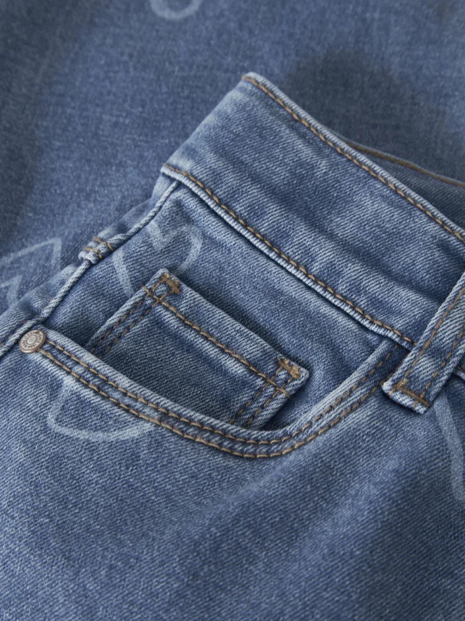 NAME IT MINI NMFROSE wide leg jeans met hartjes - mediumblauw, foto 5