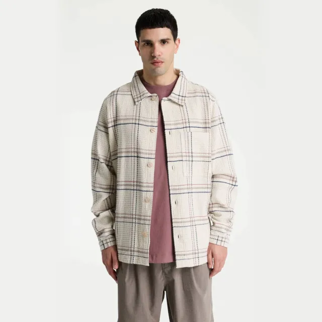CHASIN' geruit overshirt - marshmallow