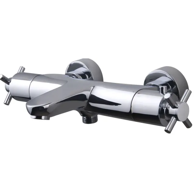 Wiesbaden Badthermostaat Wiesbaden Cool Touch Cross Chroom 15 cm HOH Glans Chroom