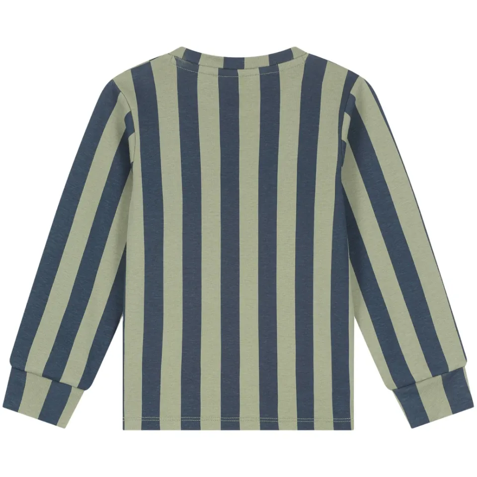 Stains&Stories gestreepte pyjama groen donkerblauw, foto 3