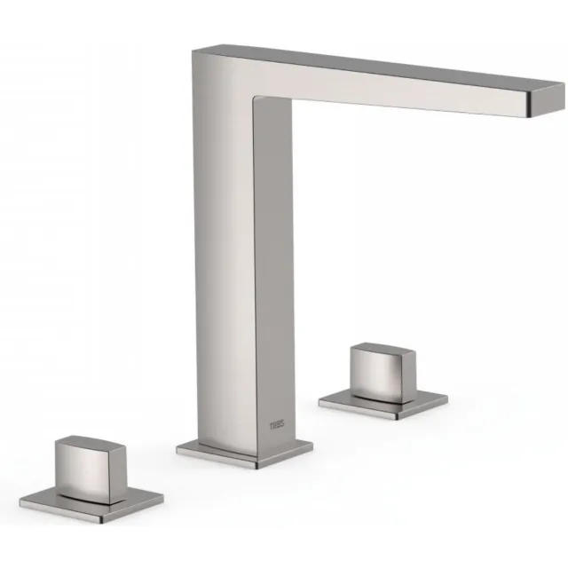 Tres Slim Exclusive 3-gats wastafelmengkraan met 2 knoppen RVS